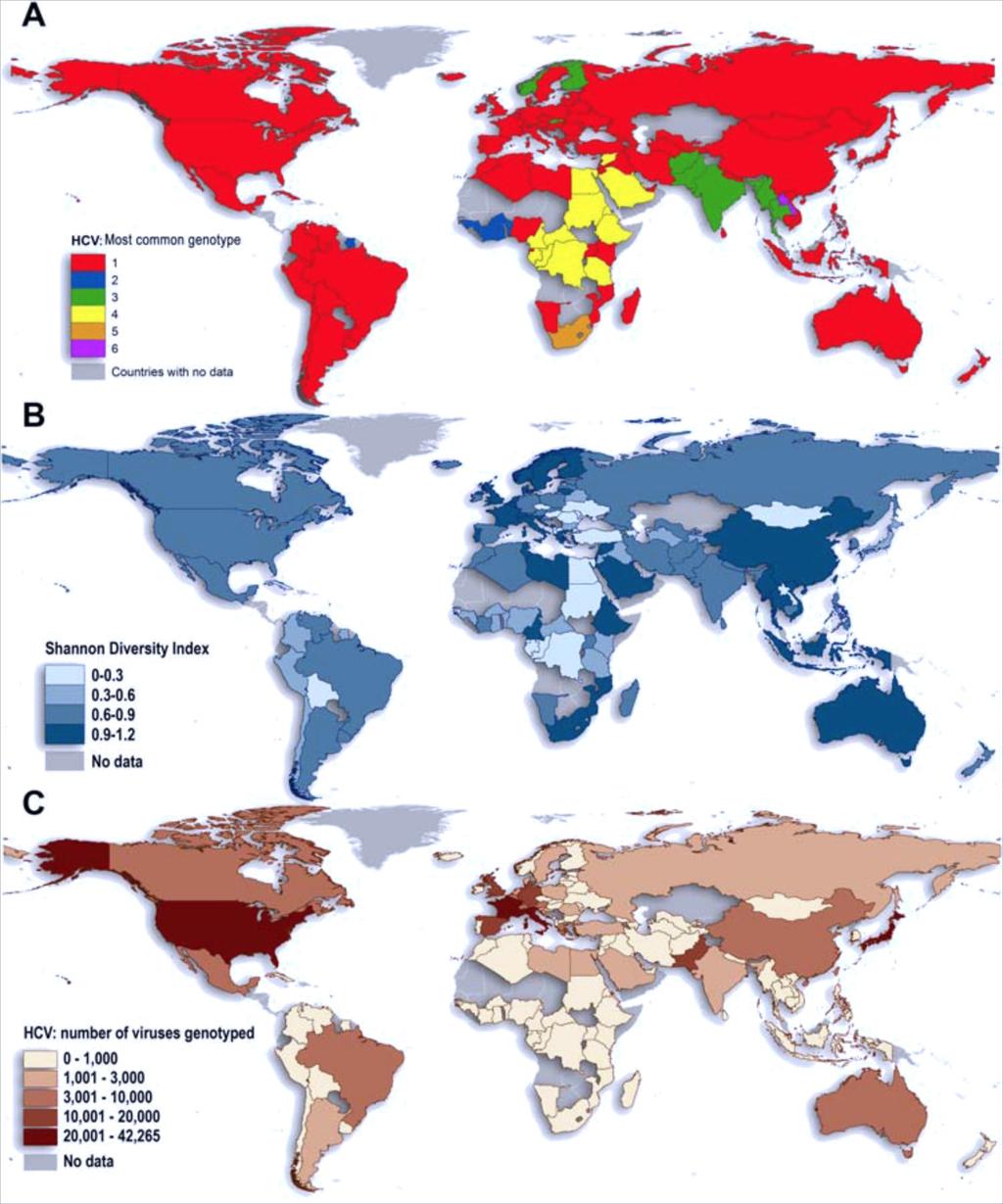 HCV Genotype Distribution Globally HCV a global health challenge with ~15-18 Million