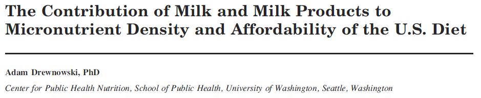 Contribution of dairy to nutrient intake 4 National Health and