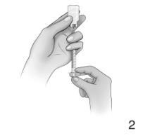 IMPORTANT: PLEASE READ into the water vial through the centre of the rubber stopper (Fig. 1). 4. Gently push the plunger all the way down until air is injected into the vial. 5.