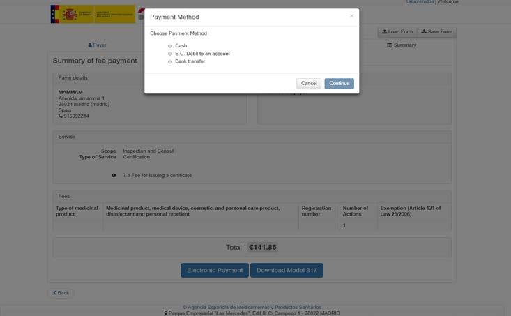WAYS OF PAYMENT Download Model When the button is pressed, a