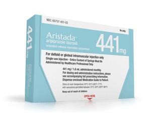 Dosage forms, including strengths and package sizes 1 ARISTADA (aripiprazole lauroxil) extended-release injectable suspension is available in dosage strengths of 441 mg in 1.6 ml, 662 mg in 2.