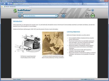 The LabTutor 4 Software Suite Each PowerLab LabTutor Teaching System classroom is supplied with the LabTutor 4 Teaching Suite.