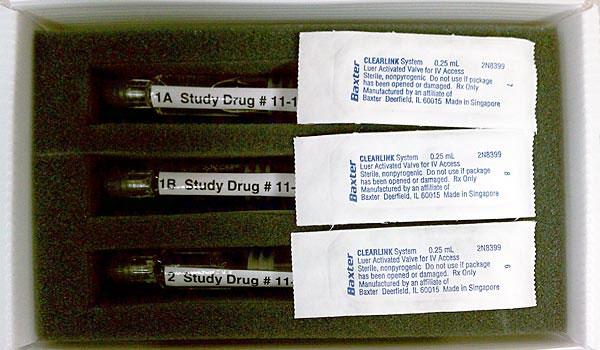 Drug Kit Design Three (3) identical (blinded) syringes SYRINGE # AMIODARONE KIT LIDOCAINE KIT PLACEBO KIT 1A Amiodarone 150 mg (3 cc) Lidocaine 60 mg