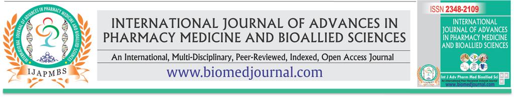 International Journal of Advances in Pharmacy Medicine and Bioallied Sciences. 2017;5(3):189-194.