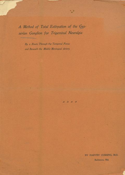 Observations upon the origin of gall-bladder infections and upon the experimental formation of gall-stones. Offprint from Johns Hopkins Hospital Bulletin 10 (1899). 12pp. 237 x 151 mm.