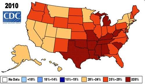 Obesity trends in USA 60%