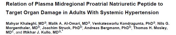 Prognostic role of NPs in hypertension After adjustement for age, gender,