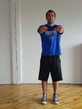 Finishers 9-12 Narrow-Stance BW (Bodyweight) Squat Stand with your feet NARROWER than hip-width apart.