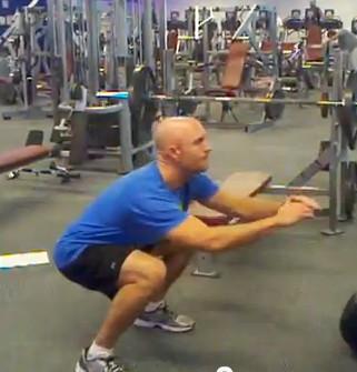 Finishers 13-16 Bodyweight Squat Hold Stand with your feet just greater than shoulder-width apart. Start the movement at the hip joint.