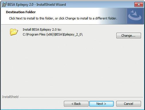 The default installation folder of BESA Epilepsy is the BESA\Epilepsy_2_0\ subfolder of your computer Program Files