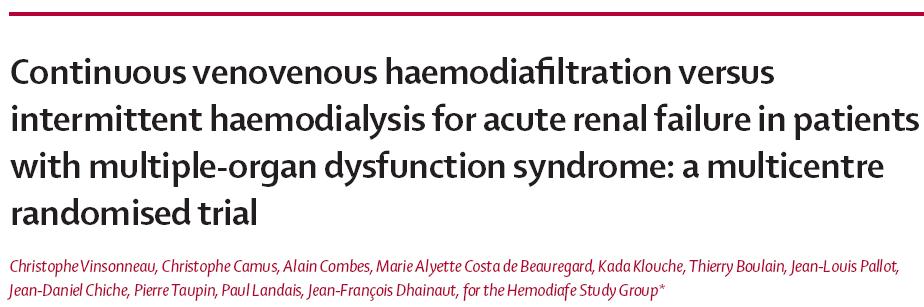 Hemodiaf Study IHD sessions complicated by hypotension ~ 39%