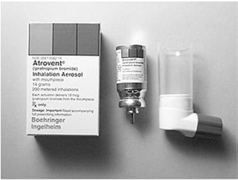 Anticholinergics Common Drugs: ipratropium (Atrovent) Maintenance medication NOT for rescue Onset = 5-15 min