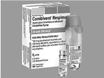 inhaler DuoNeb nebulizer NOT for PRN use Anticholinergics Common Drugs: tiotropium (Spiriva HandiHaler)