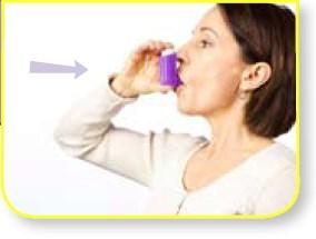 Remove the inhaler from your mouth and hold your breath for 10 seconds or as long as is comfortable. Breathe out slowly.