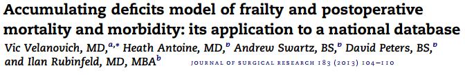 Modified Frailty Index (MFI) is an