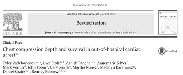 associated with compressions during CPR increased as depth was > 6 cm.