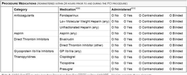 ARS question #3 What Procedure Medication(s) are coded? 1. Unfractionated Heparin only 2. Unfractionated Heparin and Clopidogrel 3. Unfractionated Heparin and Glycoprotein IIb/IIIa 4.