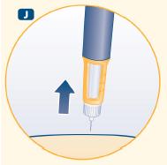 Leave the needle under the skin for at least 6 seconds to ensure that the full dose has been delivered. You can let go of the dose button while you wait.