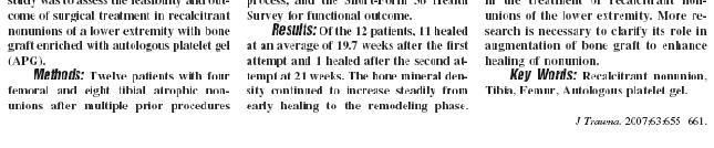 Trabecular Bone Area at 6 Months Non-PRP Enhanced Graft PRP Enhanced Graft Mean trabecular bone area is 55.1% + 8%, p = 0.