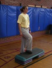 STEP UP AND DOWN Objective: to strengthen leg muscles, improve balance, and