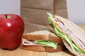 Bag lunch from home: (Prices are based on average retail costs of lunch ingredients) Turkey Sandwich (2 slices of Whole Wheat bread, 2 oz. sliced turkey breast, 1 oz. American cheese), 1 oz.