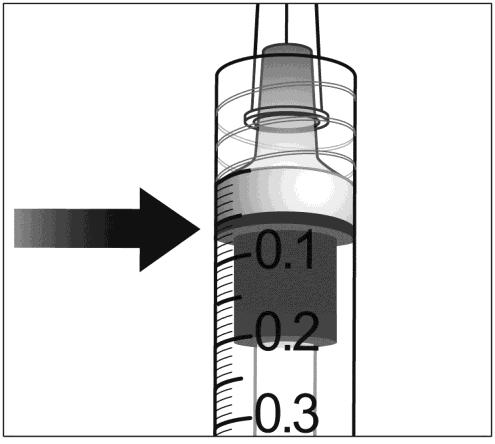 9. Holding the syringe with the needle pointing up, check the syringe for bubbles. If there are bubbles, gently tap the syringe with your finger until the bubbles rise to the top (see Figure 7).
