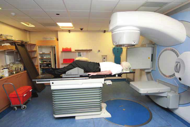 10 Illustration A Undergoing radiotherapy treatment on a linear accelerator.