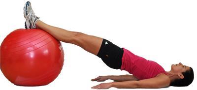 Specific exercises Hip movements with a large ball (65 cm diameter) To
