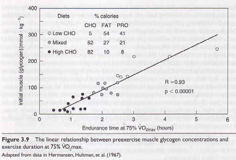 Challenges There is no direct evidence that any one phenomenon (e.g., muscle glycogen depletion) causes. The model is based upon the association of muscle glycogen and exhaustion.