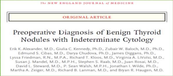 In view of this repeat indeterminate diagnosis, the patient and her clinician decided to have Afirma testing performed on the