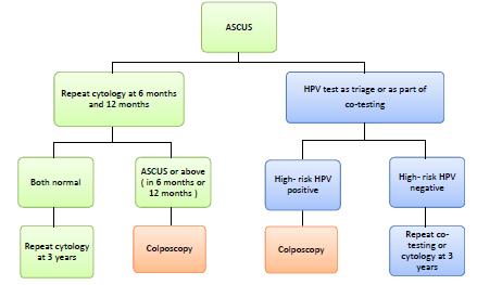 HPV test for Triage of ASCUS anxiety of patients cost of repeat