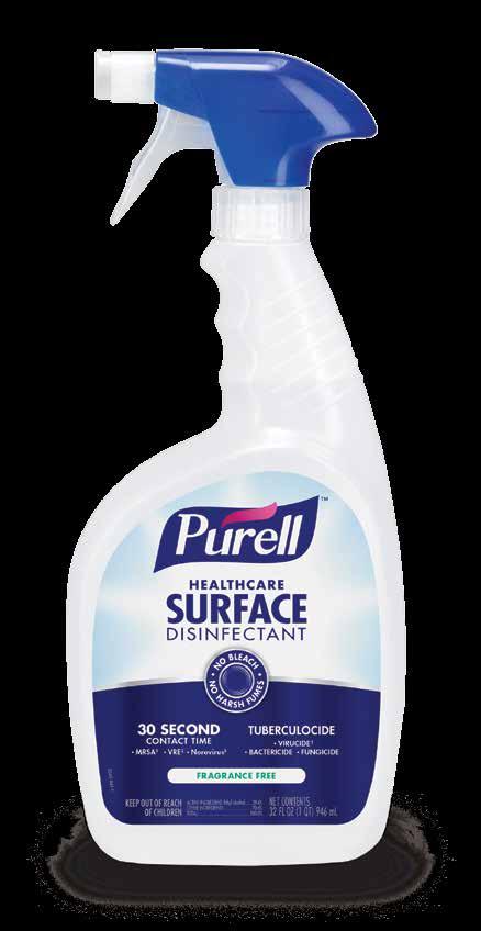 PURELL Healthcare Surface Disinfectant provides: RAPID KILL TIME 30-second disinfection