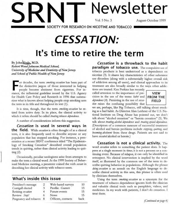 Cessation : Time to Retire It David P.L. Sachs, MD 51 Why Not Smoking Cessation?