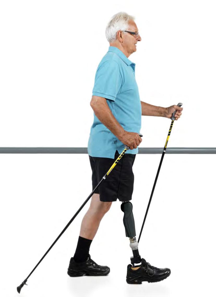 Walking with sticks Using sticks can help improve your trunk rotation and balance as you get used to the RHEO KNEE.
