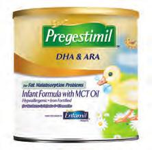 Pregestimil For Fat Malabsorption Problems Pregestimil INDICATION Pregestimil is designed for infants who experience fat malabsorption and who may also be sensitive to intact proteins.