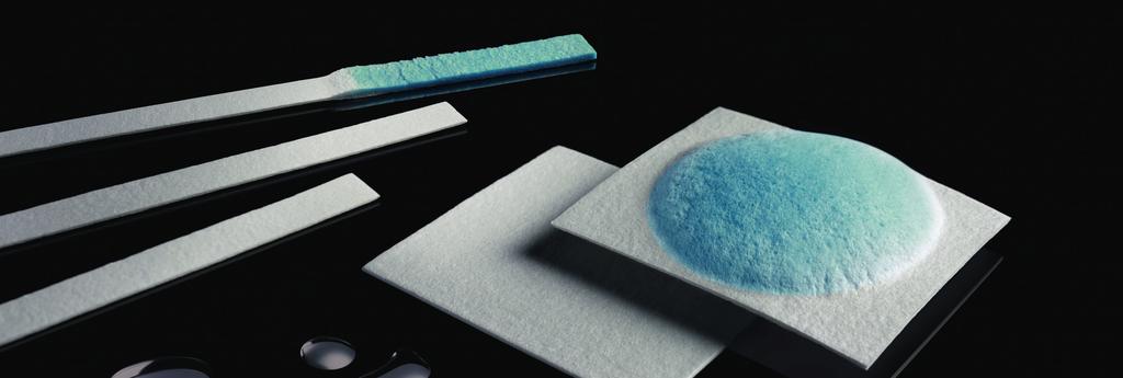 The sponge material made of pure cotton and regenerated cellulose can absorb up to 20 times its own weight in aqueous solutions in less than 3 seconds.