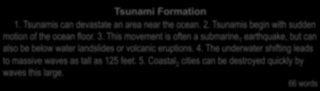 Periodic Review 2 Name Tsunami Formation 1.