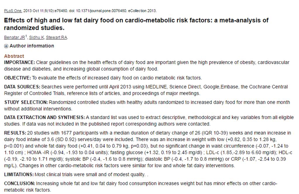 Healthy adults Usual dairy intake or <1.