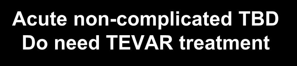 Acute non-complicated TBD Do need TEVAR
