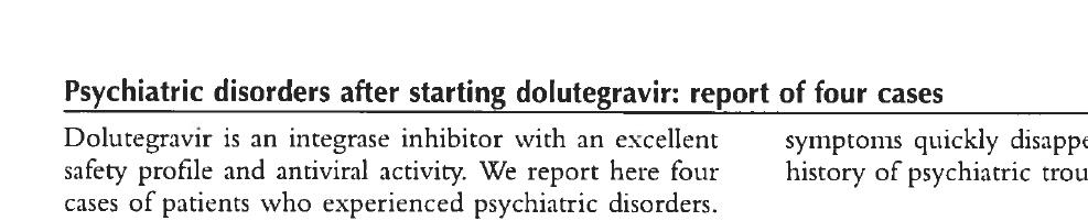 DTG in the real world Discontinuation due to neuropsychiatric AE Factors associated with DTG
