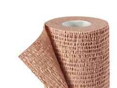 the outer layer: Cohesive compression bandage 752 The single-sided cohesive coated elastic bandage serves as a padding layer.