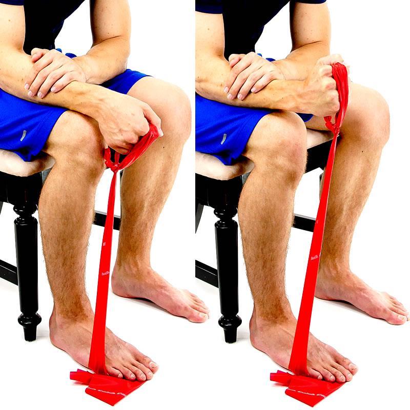 Elastic Band Wrist Radial Deviation Rest your arm on a table or thigh holding the elastic band as shown.