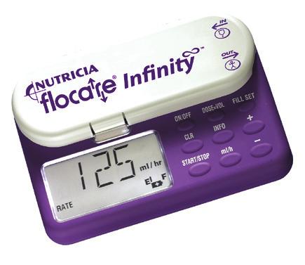 EXAMPLE OF EQUIPMENT NEEDED FOR CONTINUOUS FEEDING using the Flocare Infinity Pack giving set Flocare Infinity pump Flocare Infinity Pack giving set Nutrison Pack enteral feed Nasogastric enteral