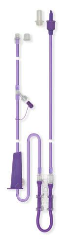 Shorter (1580mm) than standard giving sets (2300mm) For the administration of decanted enteral feeds & water 1.