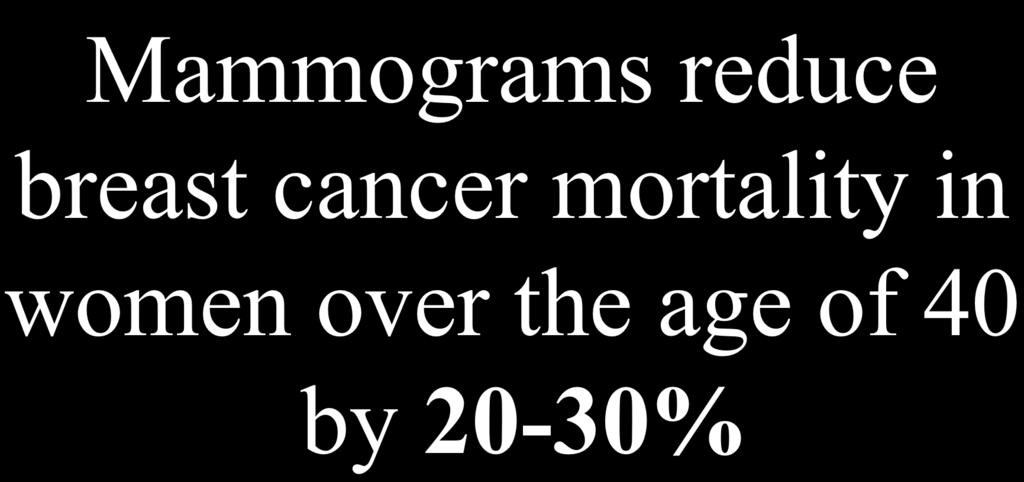 Mammograms reduce breast cancer