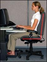 Ergonomic OSHA E-Tool Upright Sitting Upright sitting posture.