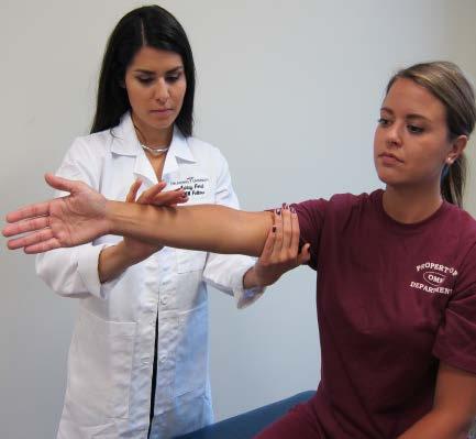 Start with the 3 rd finger of patient s hand flexed and wrist slightly extended. b. Stabilize at the wrist. c.