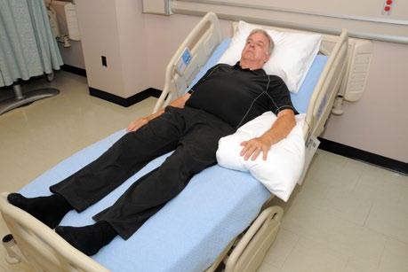 Positioning the Stroke Survivor in Bed Lying on their back: Remember, when you position the stroke survivor, key principles are to support limbs, maintain good alignment, and provide comfort.