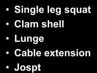 squat Clam shell Lunge Cable