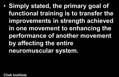 National Academy of Sports Medicine Gray G. (1995) Following a functional path.